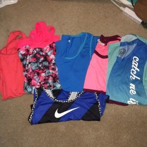 Lot of 6 activewear tank tops
